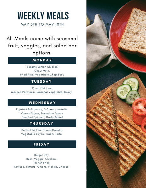 Lunch Order (Weekly): May 6-10, 2024